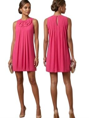 TED BAKER Pelayo Bow Front Sleeveless Draped Shift Dress - Size 4
